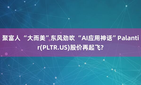 聚富人 “大而美”东风劲吹 “AI应用神话”Palantir(PLTR.US)股价再起飞?
